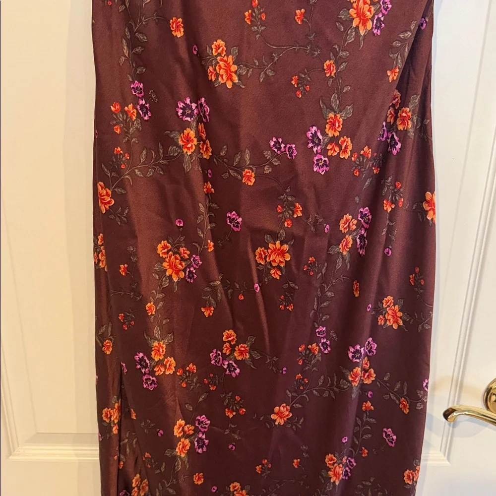Floral Slip Dress in Deep Burgundy Free People Butterfly Babe Size Medium - Picture 6 of 10